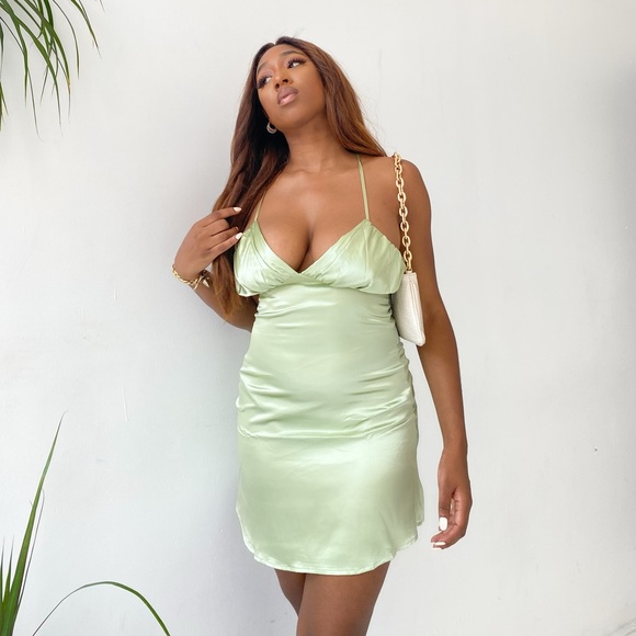 Silk Green Dress Princess Mini - Picture 2 of 4